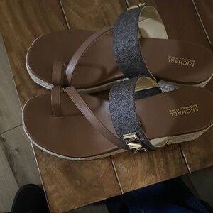 Michael Kors Tan and Gray Women's Sandals